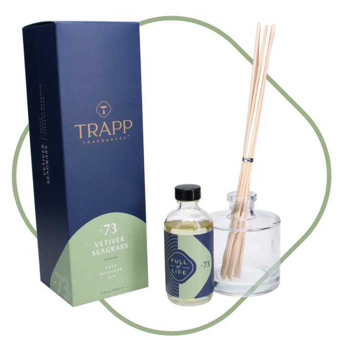 Trapp Fragrances No. 73 Vetiver and Seagrass Reed Diffuser Kit