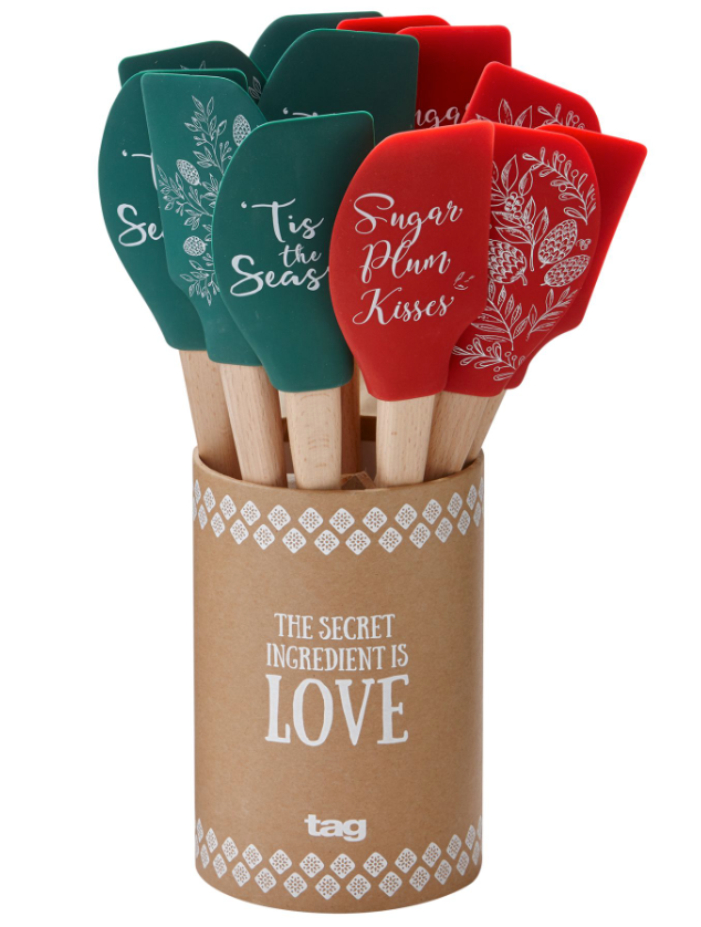Pine Sprig & Holiday Spatula, Various Styles
