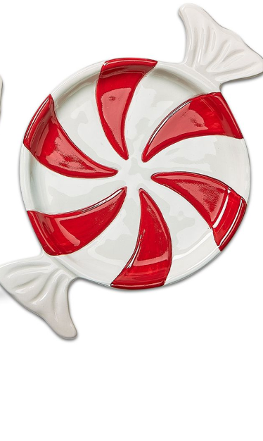 Red & White Holiday Appetizer Plate, 3 Styles