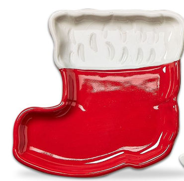 Red & White Holiday Appetizer Plate, 3 Styles