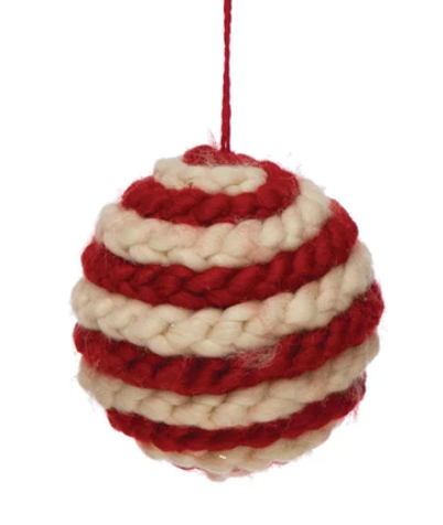 6-1/4" Round Crocheted Ball Ornament, 2 Colors