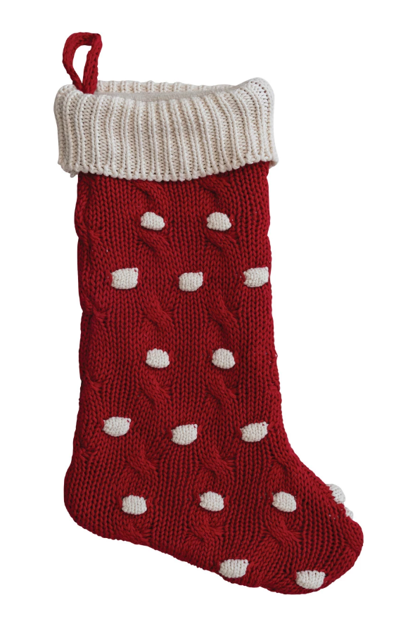 20" Red Cotton Knit Stocking, 2 Styles