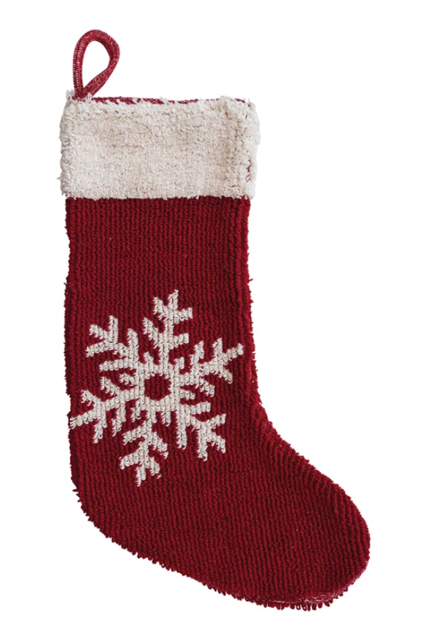 20" Red Cotton Knit Stocking, 2 Styles