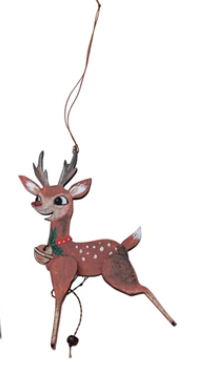 Nostalgic Reindeer Pull Ornaments, 2 Styles