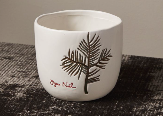 Ceramic Evergreen "Joyeux Noel" Pot, 2 Sizes