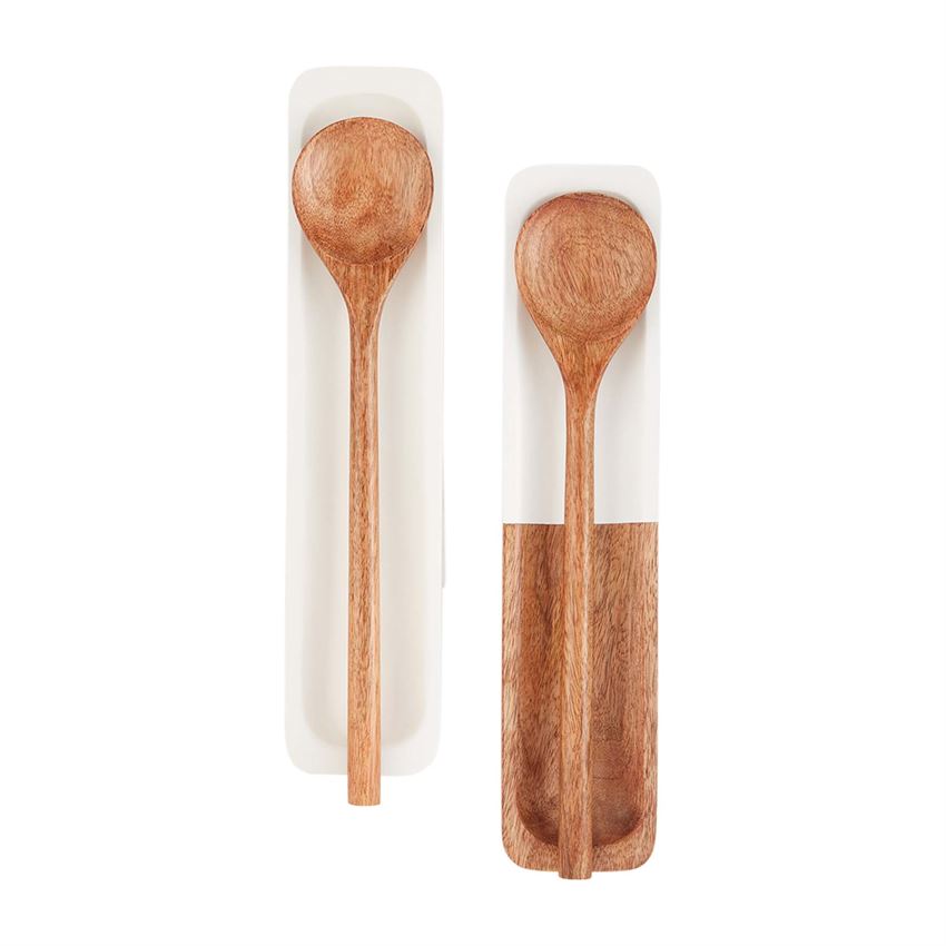 Painted Wood Spoon Rest Set, 2 Styles