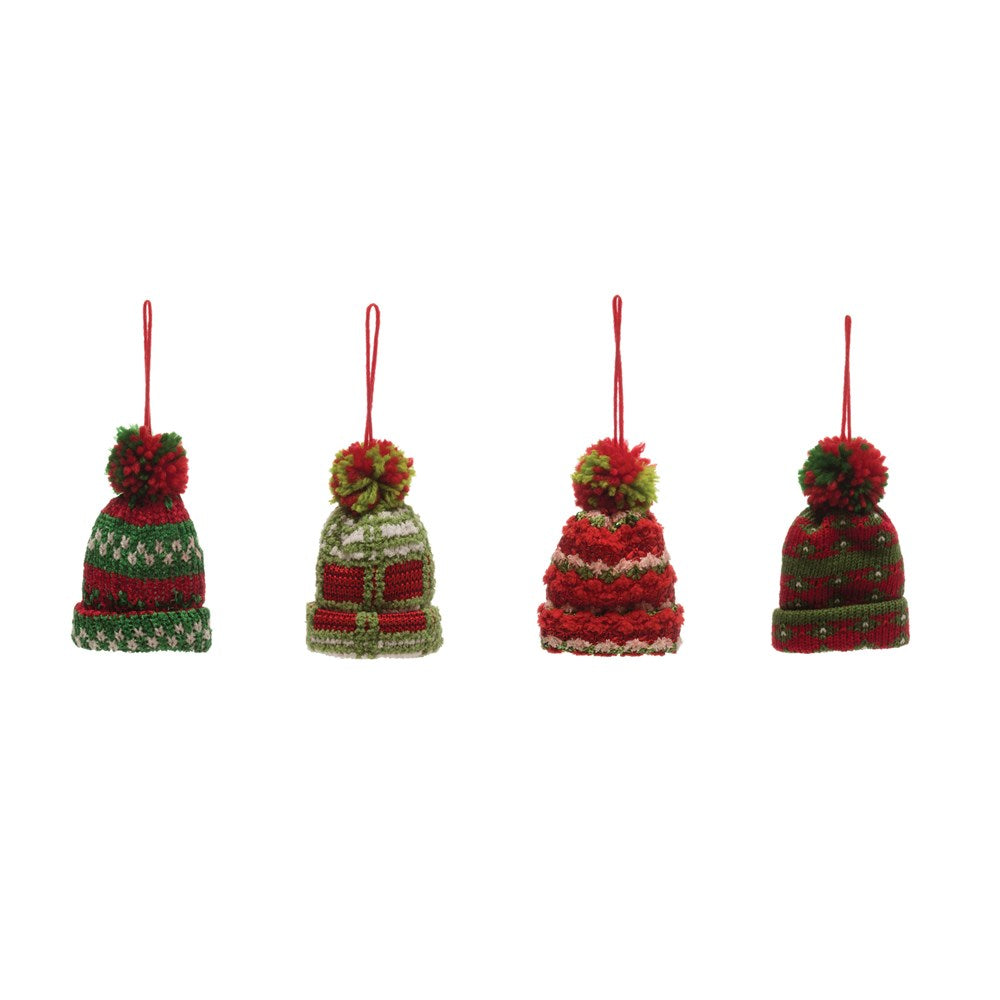 Knit Toboggan Ornament, 4 Styles (Style Will Vary)