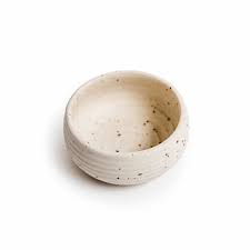 Ribbed Ceramic Hand Made Speckled Dip Bowl
