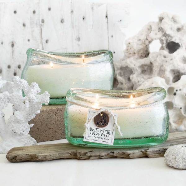 Northern Lights Windward Boat Glass Candle - Driftwood & Sea Salt