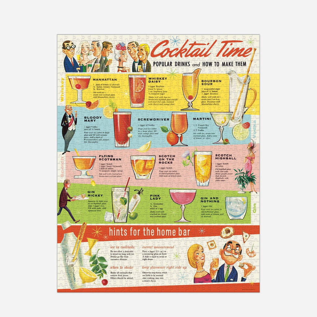 Cavallini Cocktails Vintage Puzzle