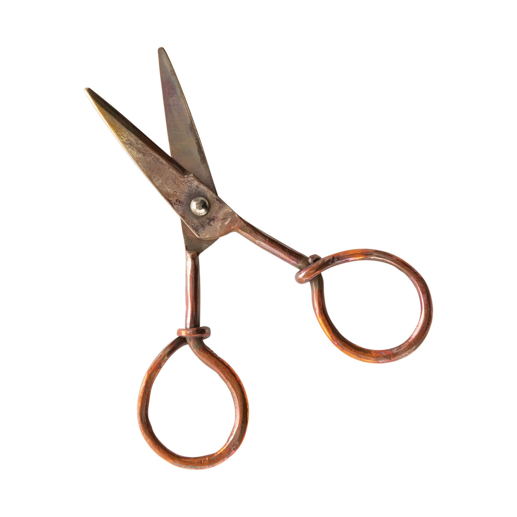 Hand-Forged Copper Scissors with Burnt Finish