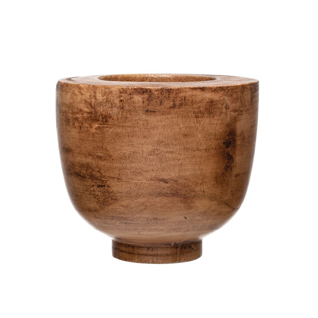 Paulownia Wood Bowl, with Walnut Stained Finish