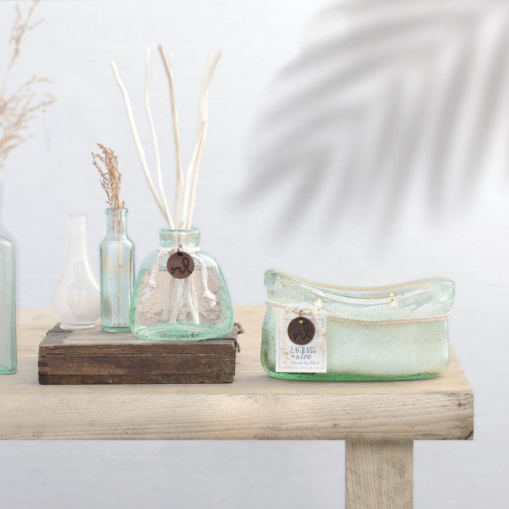 Northern Lights Windward Boat Glass Candle  - Seagrass & Aloe