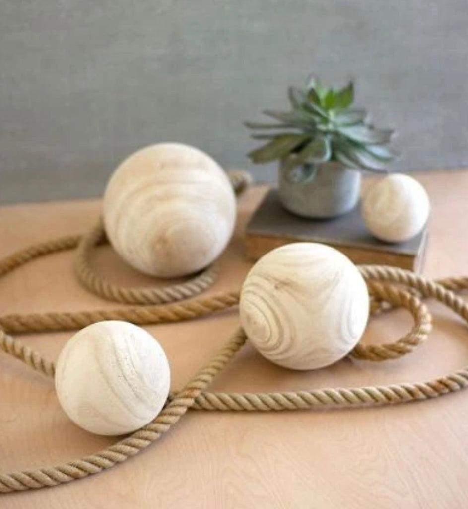 Natural Wood Sphere, 4 Sizes