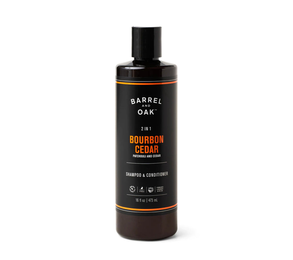 Barrel and Oak 2-in-1 Shampoo & Conditioner, Bourbon Cedar, 16 Ounces |