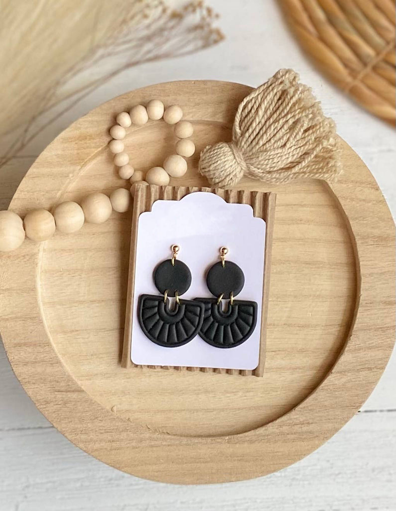 Lexi Polymer Clay Earrings, Black – Areen Creations