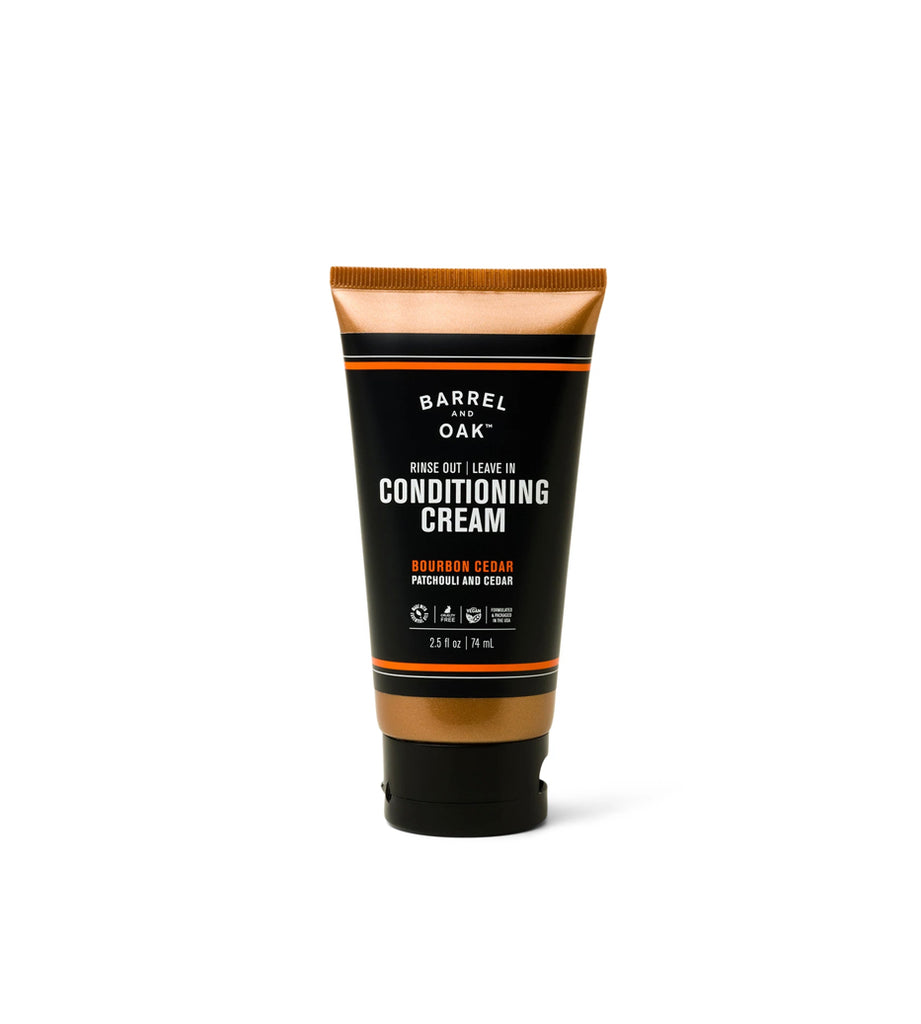 Barrel and Oak Rinse Out/Leave In Conditioning Cream, Bourbon Cedar, Travel Size,