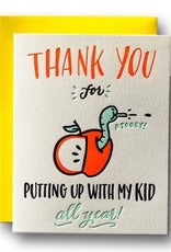 Putting Up With My Kid Letterpress Card