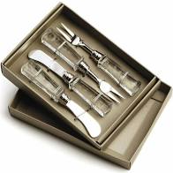 Prescott Spreaders & Forks Mercury Glass Handles. Set of 4