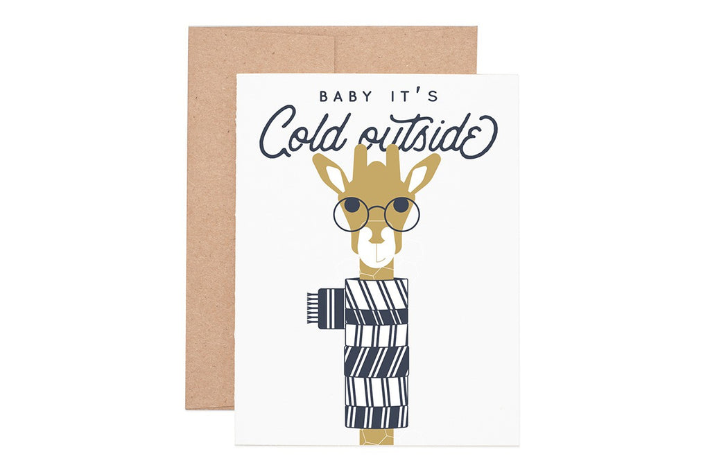 Ruff House Art - Giraffe Scarf Holiday Greeting Card