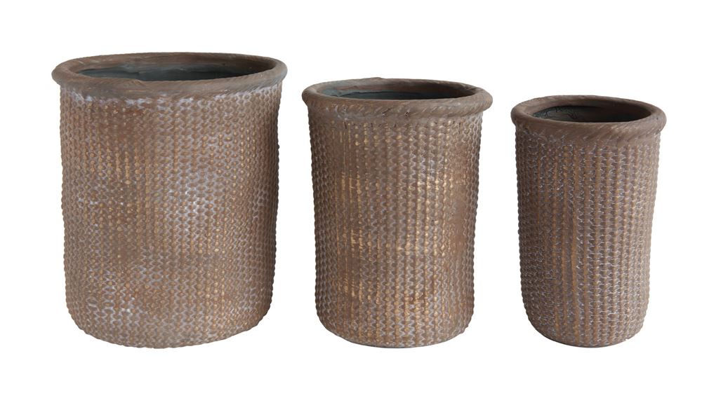 Terra Cotta Basket Weave Pot, 3 Sizes
