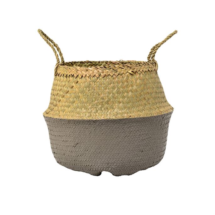 Seagrass Basket, Natural & Gray, Medium