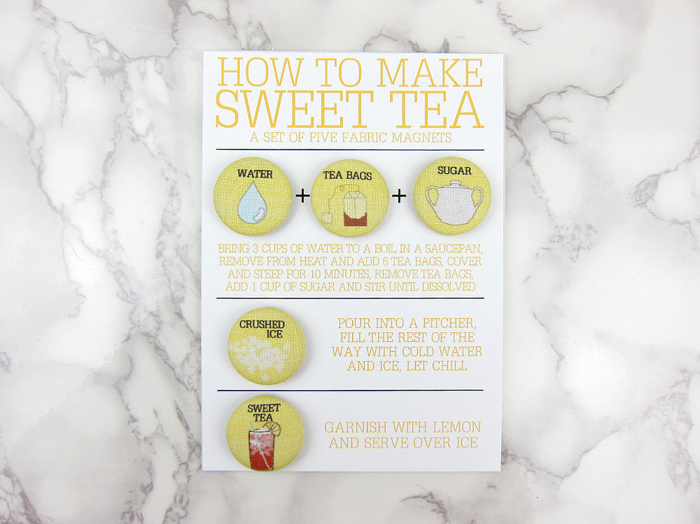 How To Make Sweet Tea Fabric Magnet Set